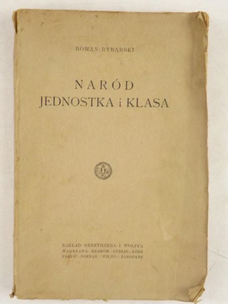 Naród, jednostka i klasa, 1926 r.