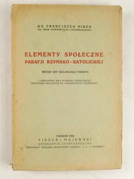 Elementy społeczne parafji rzymsko-katolickiej, 1928 r.