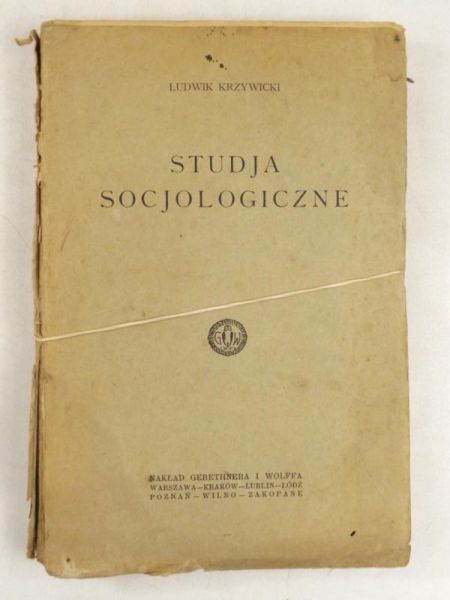 Studia socjologiczne, 1923 r.