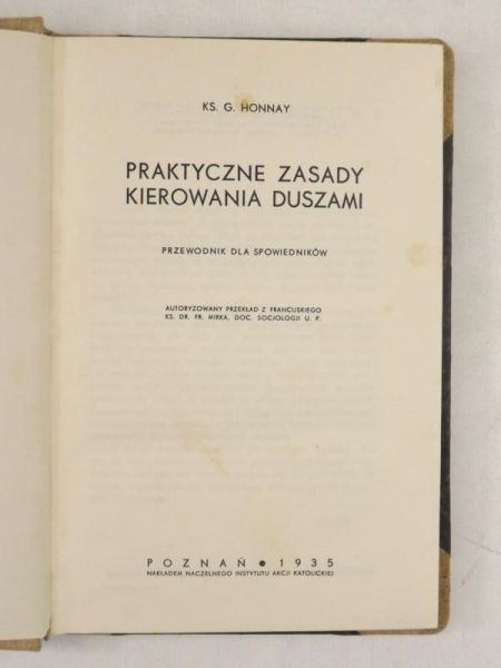 Praktyczne zasady kierowania duszami, 1935 r.
