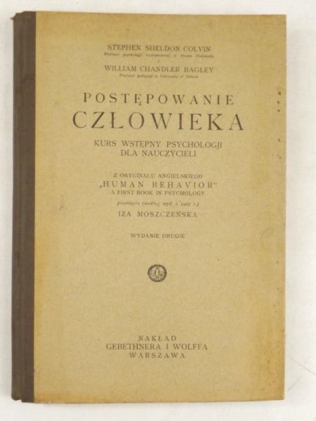 Colvin Stephen Sheldon,    - Postępowanie człowieka, 1930 r.