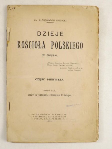 Dzieje Kościoła polskiego w zarysie, 1916 r.