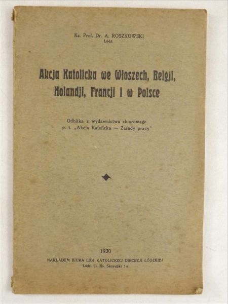 Akcja Katolicka we Włoszech, Belgii, Holandii, Francji i w Polsce, 1930 r.