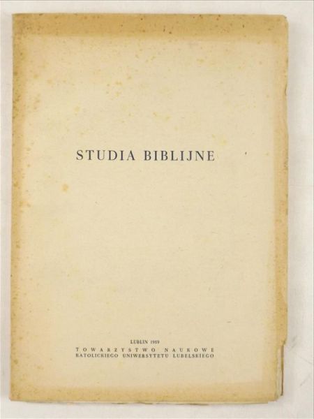 Studia biblijne. Towarzystwo Naukowe Katolickiego Uniwersytetu Lubelskiego