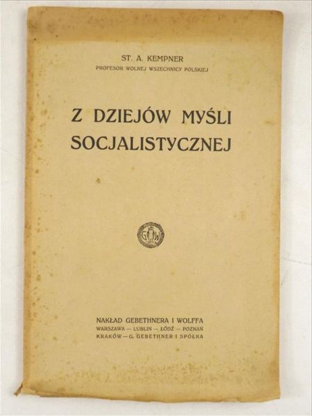 Z dziejów myśli socjalistycznej, ok. 1920 r.