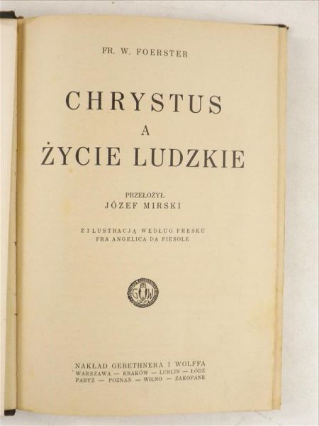 Chrystus a życie ludzkie, 1926 r.