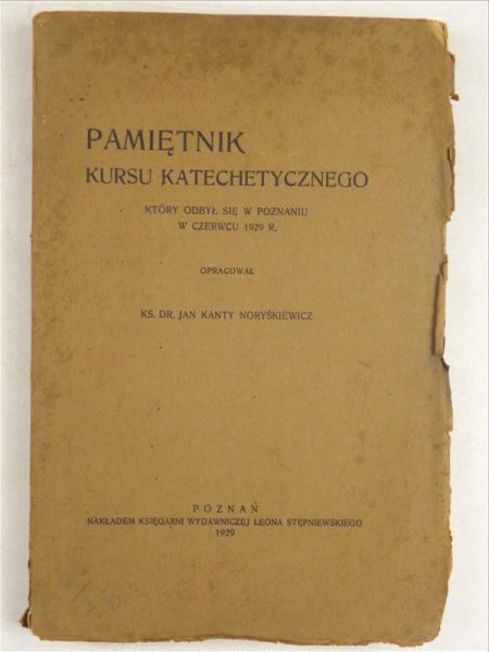 Pamiętnik kursu katechetycznego, 1929 r.