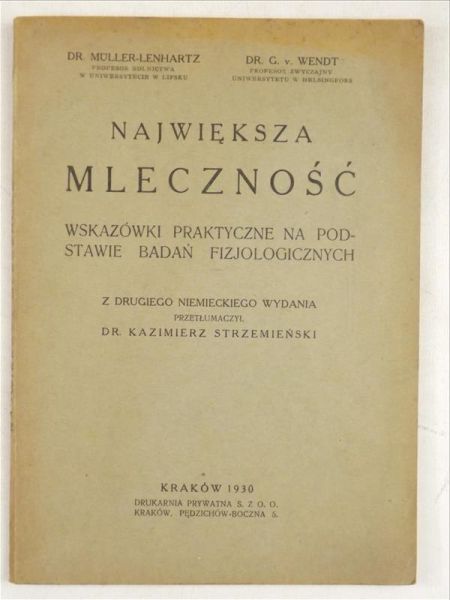 Muller-Lenhartz,  - Największa mleczność, 1930 r.