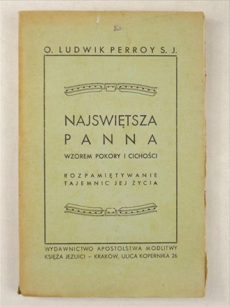 Najświętsza Panna wzorem pokory i cichości, 1934 r.
