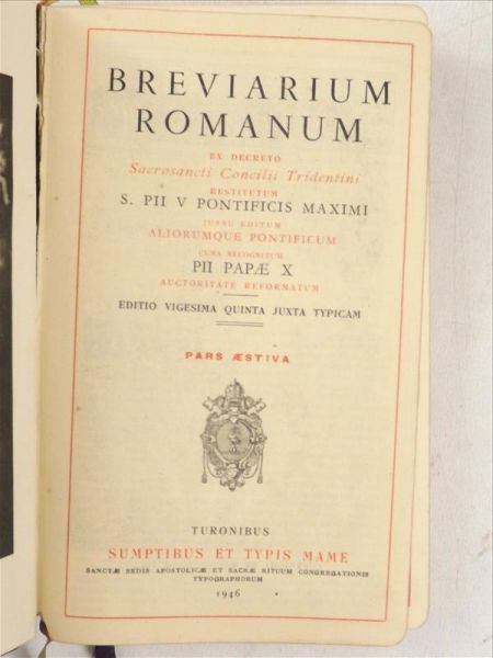 Breviarium Romanum Ex Decreto. Pars Aestiva, 1946 r.