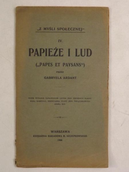 Papieże i lud, 1906 r.