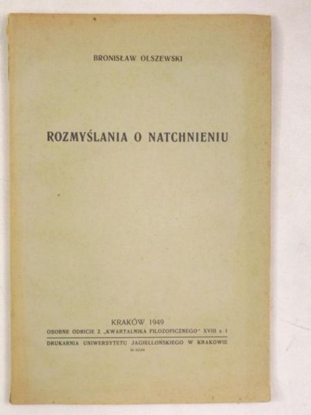 Rozmyślania o natchnieniu, 1949 r.