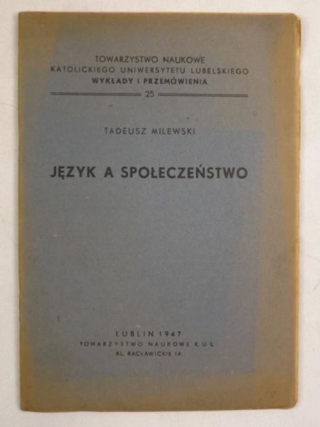 Język a społeczeństwo, 1947 r.