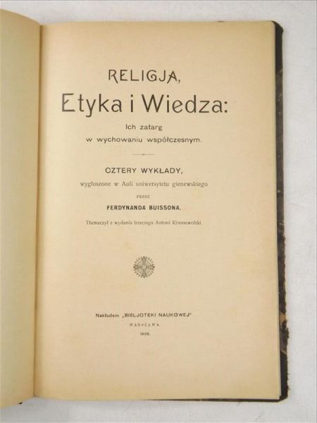 Religja, etyka i wiedza, 1908 r.