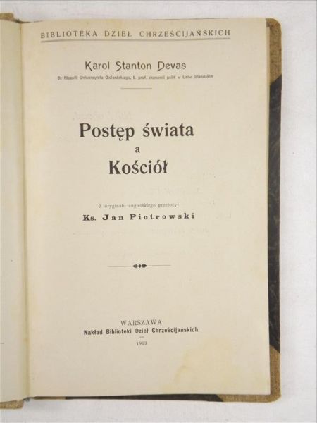 Postęp świata a Kościół, 1913 r.