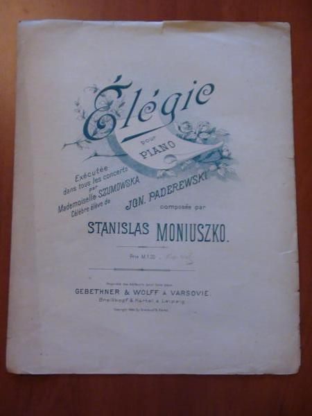 Elegie pour piano (nuty, ok. 1894r.)