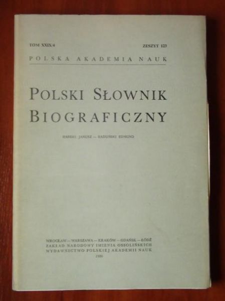 Polski Słownik Biograficzny Tom XXIX/4 Zeszyt 123