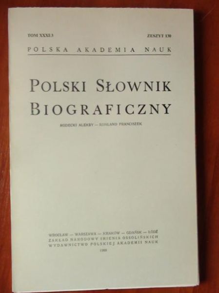 Polski Słownik Biograficzny Tom XXXI/3 Zeszyt 130
