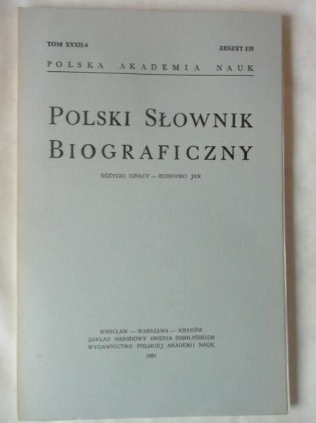 Polski Słownik Biograficzny Tom XXXII/4 Zeszyt 135