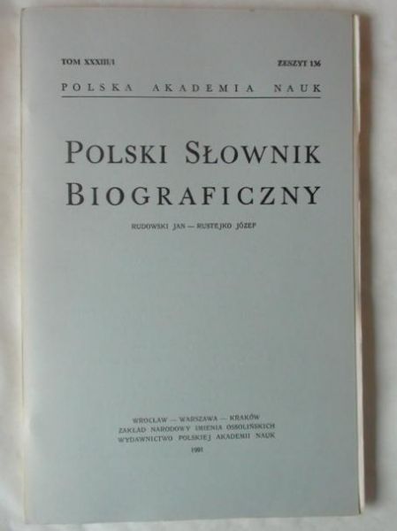 Polski Słownik Biograficzny Tom XXXIII/1 Zeszyt 136