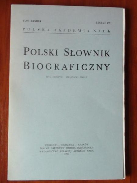 Polski Słownik Biograficzny Tom XXXIII/4 Zeszyt 139
