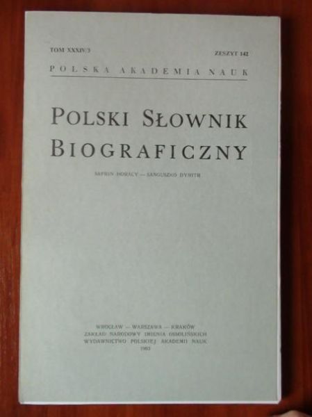 Polski Słownik Biograficzny Tom XXXIV/3 Zeszyt 142