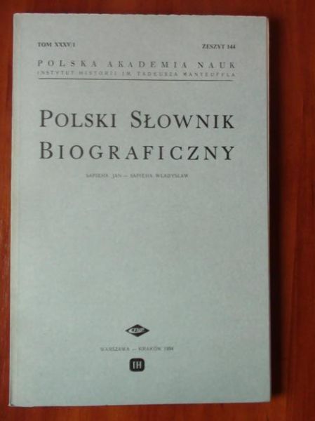 Polski Słownik Biograficzny Tom XXXV/1 Zeszyt 144