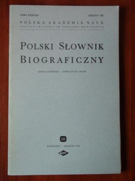 Polski Słownik Biograficzny Tom XXXVI/4 Zeszyt 151