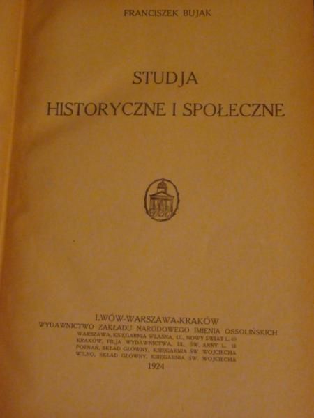 Studja historyczne i społeczne, 1924 r.
