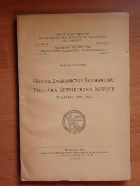 Handel zagraniczny Sztokholmu i polityka zewnętrzna Szwajcarji 1935 r.