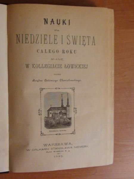Nauki na niedziele i święta całego roku. Czas po Zielonych Świątkach 1893