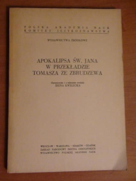Apokalipsa Św. Jana w przekładzie Tomasza ze Zbudzewa
