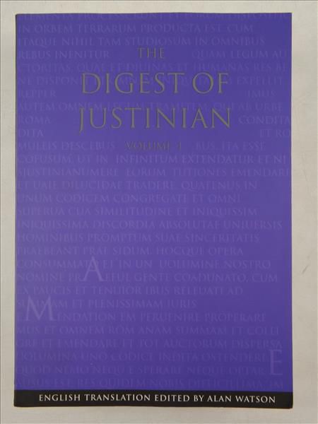 The Digest of Justinian, Volume 1