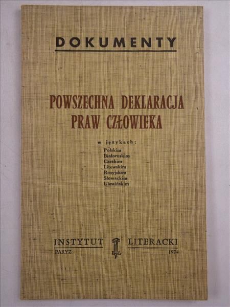 Powszechna Deklaracja Praw Człowieka. Dokumenty, Instytut Literacki, Paryż