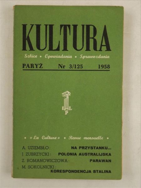 Kultura Szkice-opowiadania-sprawozdania nr 3/125 (1958), Instytut Literacki