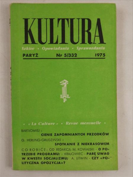 Kultura Szkice-opowiadania-sprawozdania nr 5/332 (1975), Instytut Literacki