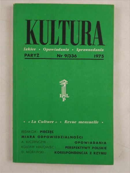 Kultura Szkice-opowiadania-sprawozdania nr 9/336 (1975), Instytut Literacki