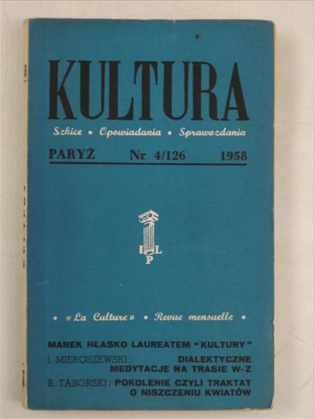 Kultura Szkice-opowiadania-sprawozdania nr 4/126(1958), Instytut Literacki