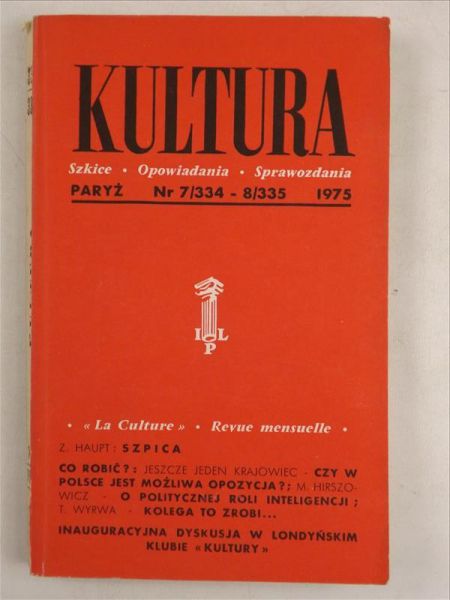 Kultura Szkice-opowiadania-sprawozdania nr 8/335(1975), Instytut Literacki