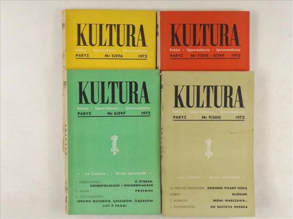 Kultura Szkice-opowiadania-sprawozdania (1972), , Instytut Literacki, 4 numerów