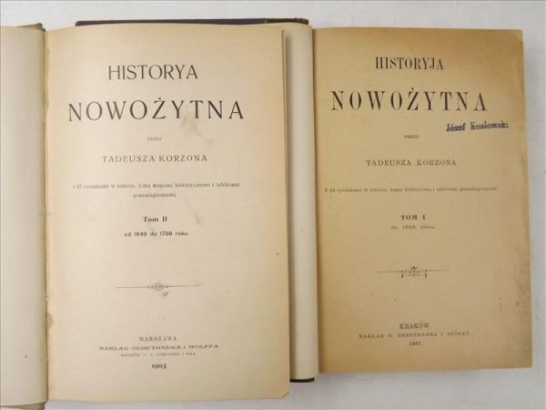 Korzon Tadeusz - Historyja nowożytna, t. I-II, 1889 r.