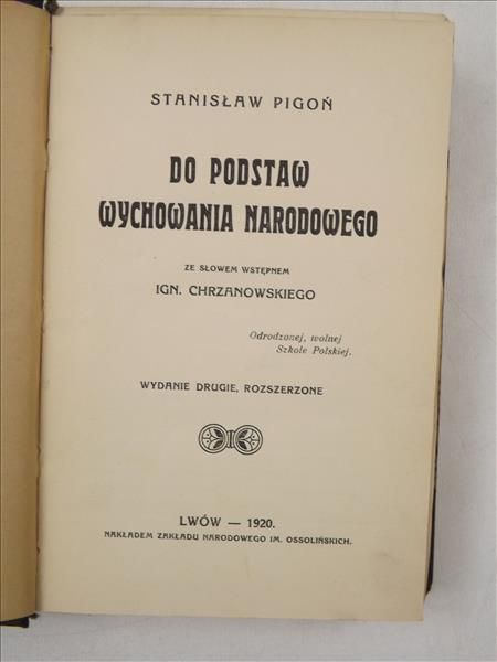 Do podstaw wychowania narodowego, 1920