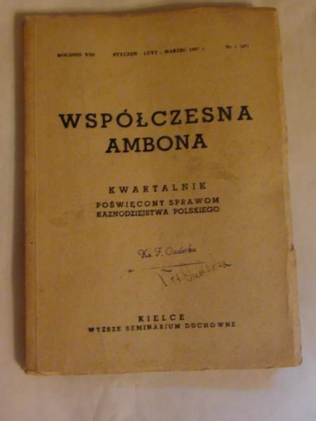 Współczesna ambona, rocznik VIII,  1957 r.