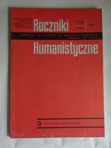 Roczniki Humanistyczne Tom XXXI / 1983 r.