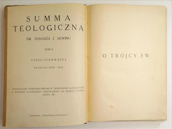 Summa teologicna, T. II, c. 1, 1927 r.