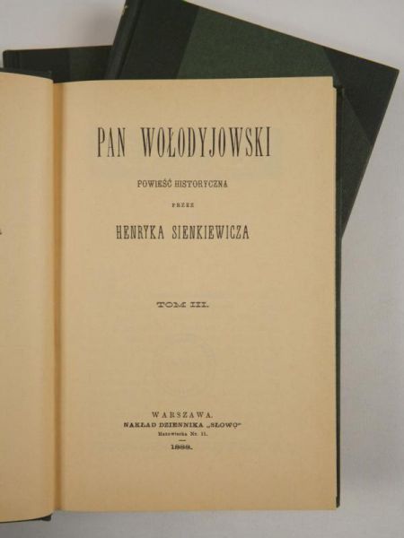 Pan Wołodyjowski, Tom I-III, Reprint 1888 r.