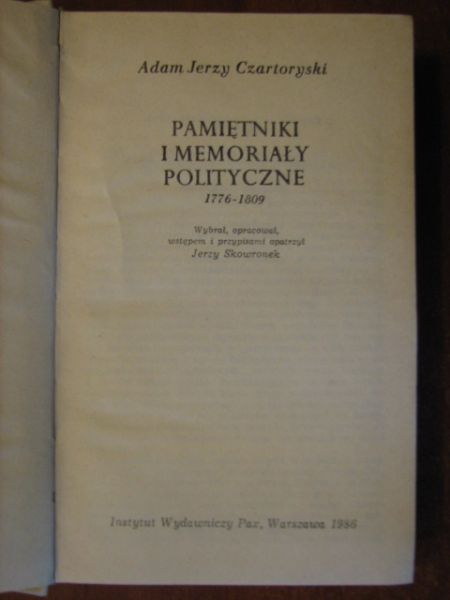 Pamiętniki i memoriały polityczne
