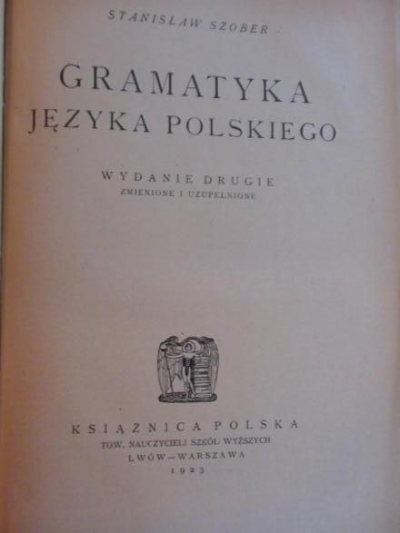 Gramatyka języka polskiego, 1923