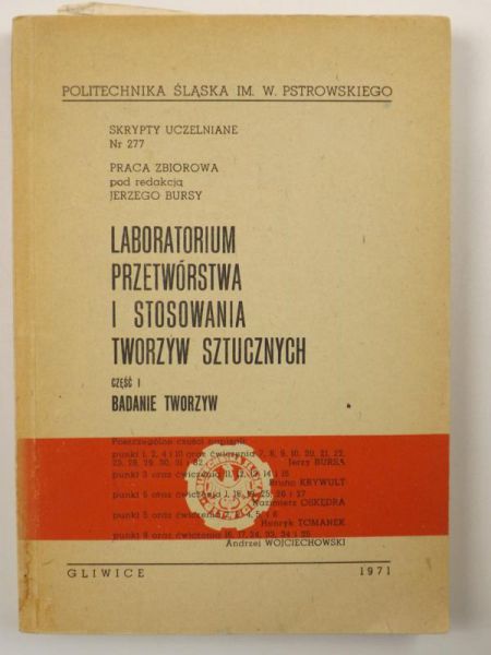 Bursa Jerzy - Laboratorium przetwórstwa i stosowania tworzyw sztucznych cz.I