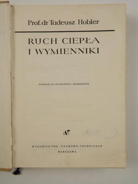 Hobler Tadeusz - Ruch ciepła i wymienniki